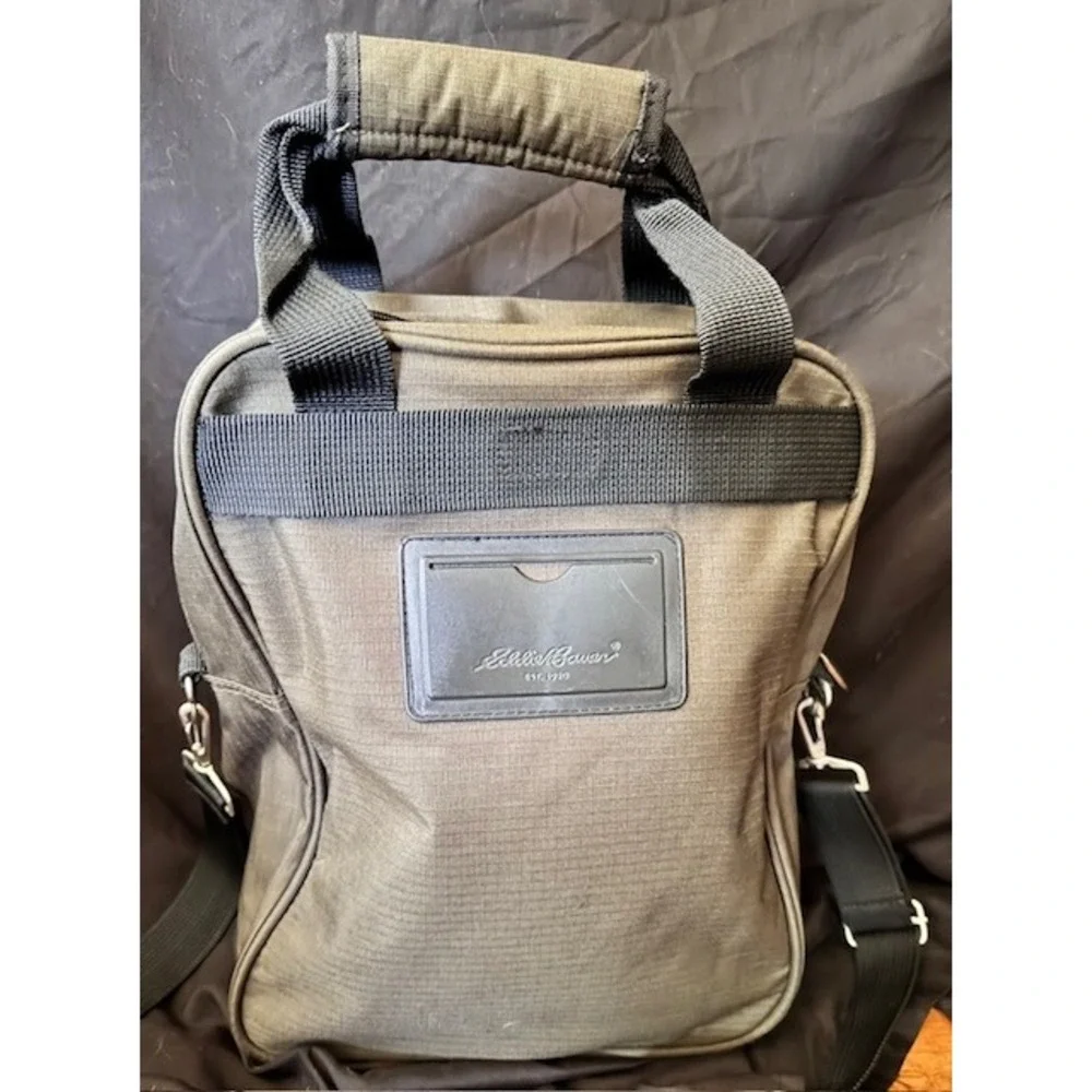 Eddie Bauer Olive Green Ripstop Nylon Travel Crossbody Messenger Bag Small